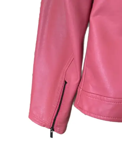 Fox & Ali Faux Leather Jacket. Salmon Color. Large. Orange