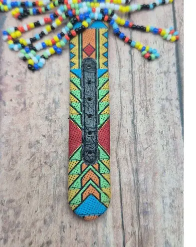 Leather Band Native Seed Bead Jacques Couture Watch Works New Battery Unique Silver