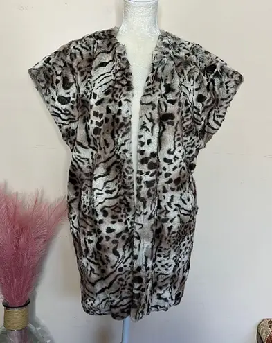 Rachel rachel roy • animal print faux fur vest Black Size XS