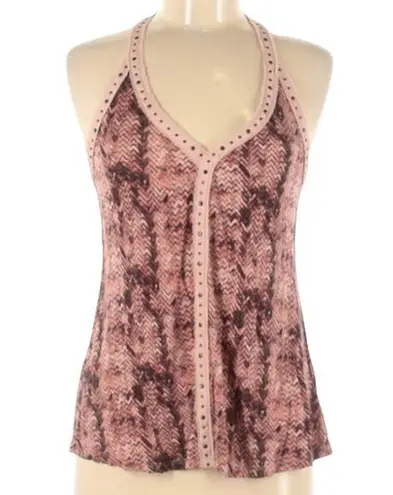 Sparkle & Fade Mixed Media Stidded Tank in Pink/Mauve Size Medium