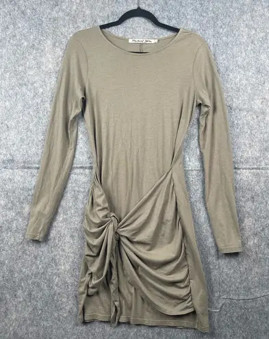 Michael Stars ‎ Olive Green Long Sleeve Wrap Tie Tee Lagenlook Dress - Image 1