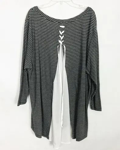 Mododor Womens Top 2X Stretch Casual Comfort Relaxed Brunch Feminine Modest Gray