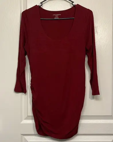 A pea in the pod Women's Maternity  Pregnant Maroon L/S Scoop Neck Shirt Size MED