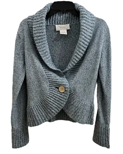 United States Sweaters Vintage Blue Shawl Collar One Button Woman's Cardigan S M - Image 1
