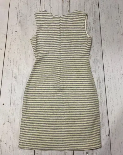 Reiss Kinette Textured Striped Gold Metallic Dress Size 6