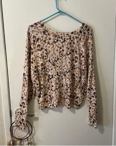 Leopard Print Women's Top Tan Size M