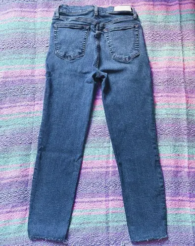 RE/DONE  Light Wash Raw Hem Denim Straight Leg Skinny Jeans Size 29