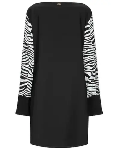 Roberto Cavalli Class Crepe Sable Zebra Floral print dress size 48