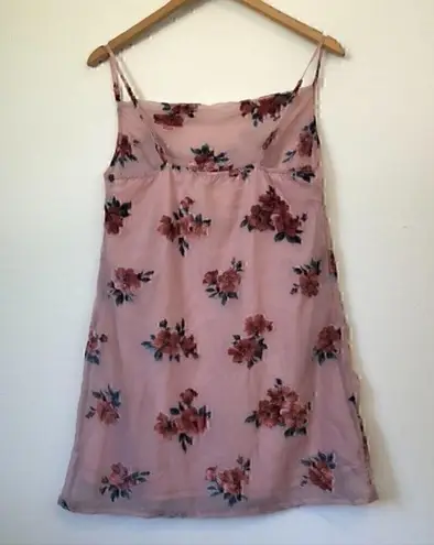 American Eagle NEW NWT  AEO Pink Floral Velvet Cowl Neck Sleeveless Slip Dress XS