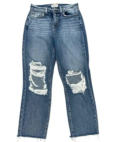 L'Agence L’AGENCE Adele High Rise Distressed Straight Leg Jeans