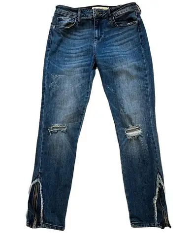 Hidden Distressed/Destroyed Ankle Jeans Blue Size 28