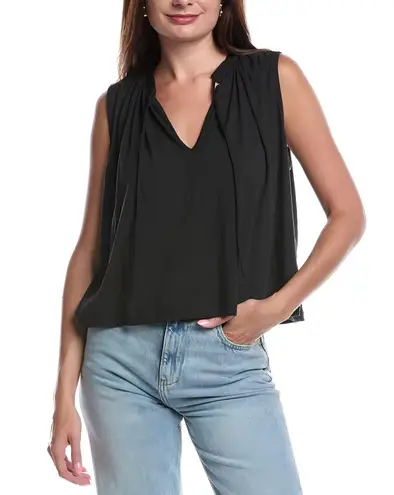 Nation Ltd Womens Elevated Basic Via Tie Front Flowy Pima Cotton Tank Top Size S