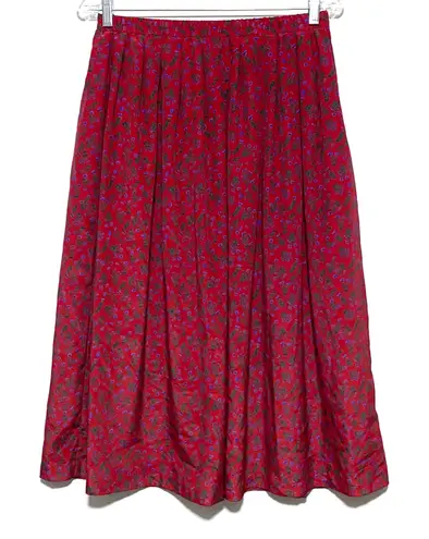 Leslie Fay VTG Floral Pleated Skirt Womens 12 Pull On Prairie Cottagecore 26"