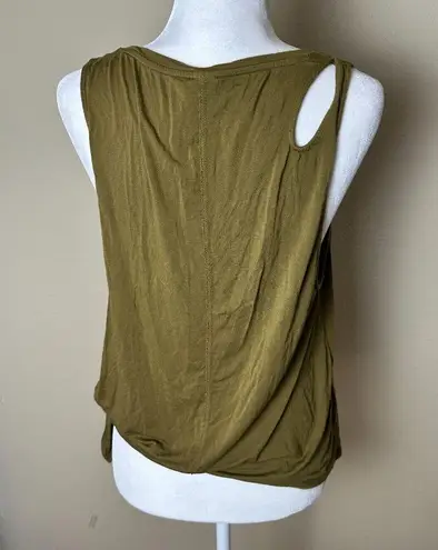 JoyLab Cut Out Side Tie Olive Green Athletic Tank Top Size Medium