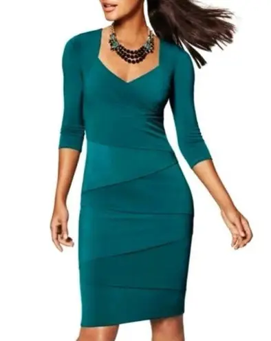 White House | Black Market White House Black | Market Women's Teal Sheath Pencil Dress Size 6