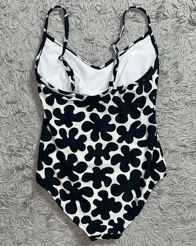 Last chance…Marimekko Swimsuit One Piece Black & White Mod Floral Print S Small