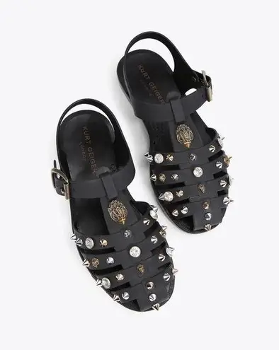 Kurt Geiger LONDON Womens Black Madelyn Round Toe Gladiator