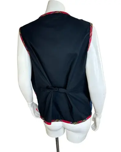 basic editions Holiday Vintage Button Front Snowman Vest Large V-Neck Winter