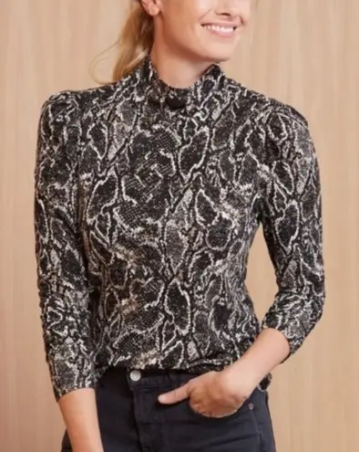 Peyton Jensen Cici Snakeskin Print Turtleneck Size Medium