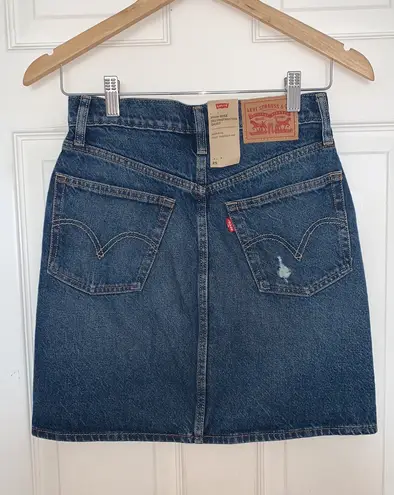 Levi's high rise deconstructed denim skirt