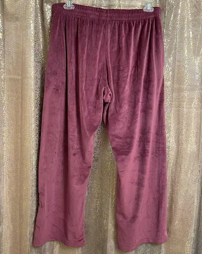 PINK - Victoria's Secret Victoria's Secret Pink Velvet Velour Maroon Heritage Sweatpants Soft Pant XL