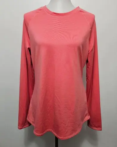 Cuddl Duds Pink Leopard Brushed Comfort Long Sleeve Crewneck Top Size Large