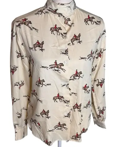 Vintage Foxwood Riding Attire Equestrian Horse Button Down Blouse 36