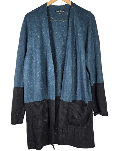 Love Ellie Open Front Cardigan Blue Black Color Block Colorful Confetti XL NWOT - Image 1