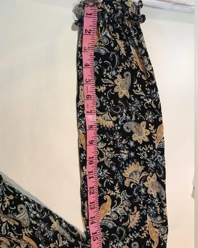 Hem & Thread Black Paisley Boho Long Sleeve Dress Size L