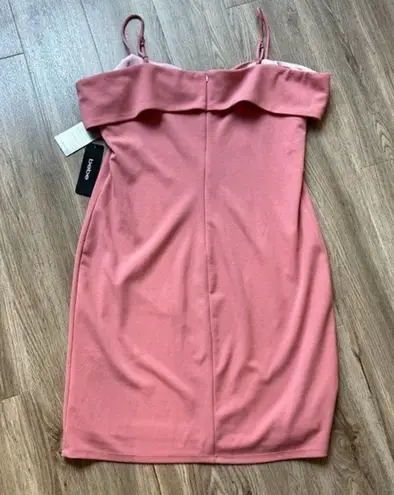 Bebe  Pink Off-The-Shoulder Sheath Dress Size 14 NWT