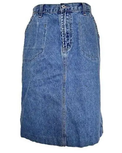 L.A. Blues Vintage Denim Midi Skirt 29 Inch Waist Medium Wash
