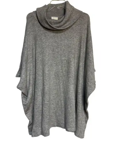 Caslon Women's Gray Cowl Neck Poncho Cape Pullover Sweater Plus Size 0X/1X