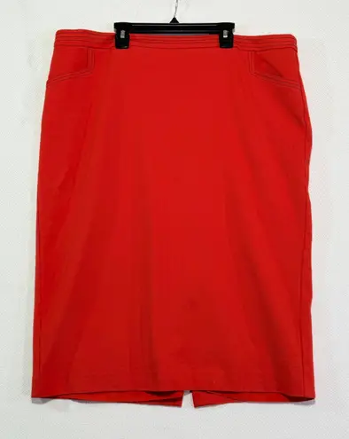 Boden Red Pencil Skirt Knee Length Tailored Office Career Size 20