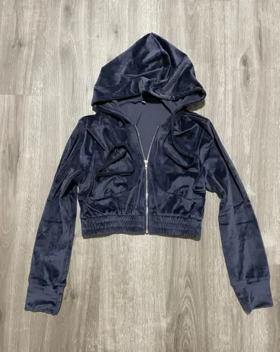 Navy blue High Waist Joggers & Cropped Top SweatSet Size M