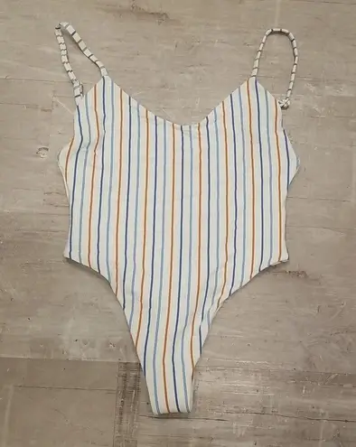 Vitamin A ππ Yasmeen One Piece Swimsuit ~ Palm Springs Stripe 12 D XL NWT