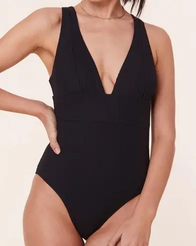 ANDIE Swim The Mykonos Rib One Piece Swimsuit Black size M NWT
