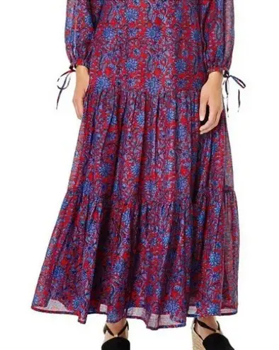 Roller Rabbit ✨SALE Red Lorien Carlisa Floral Print Tiered Maxi Skirt Sz M NWT