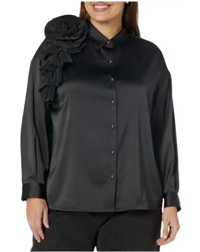 The Drop Women's Black Corsage Blouse by Size M