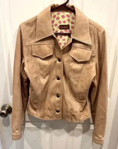 Bolsa Leather Jacket Tan Nude Beige size Medium Brown