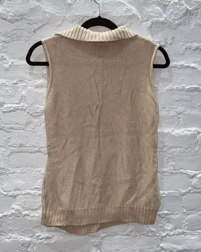 Vintage Chelsea & Theodore Tie Sweater Vest Tan Size M