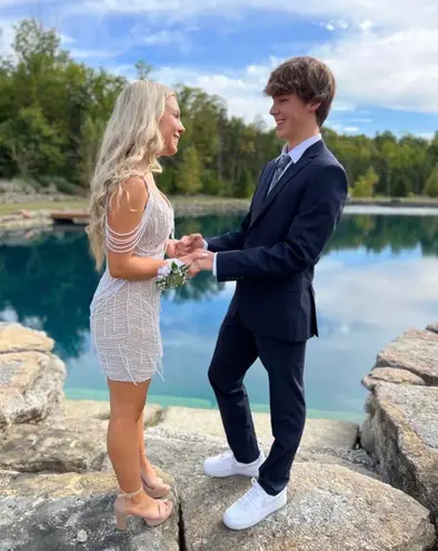 Amarra pearl dress size 8 Gold