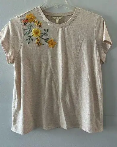 Matilda Jane  Top Women's XL Cream Embroidered Floral Crewneck Bohemian Boho