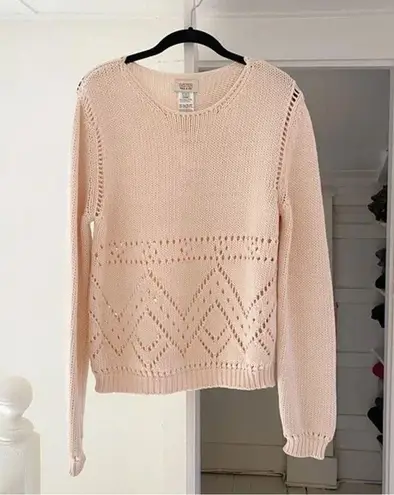 Paul & Joe Sister Bernie Chunky Knit Eyelet Sweater Size 2 Pink
