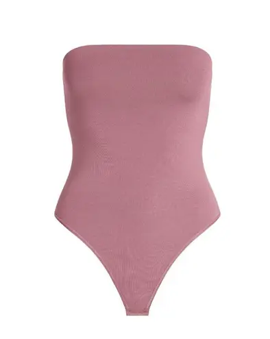 SKIMS Smooth Layers Strapless Bodysuit in Redwood, Size Large