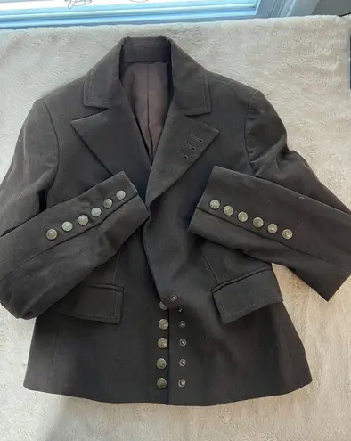 Vintage Sonia Fortuna Firenze Made in Italy Womens Brown Blazer With Gold Button Size 40