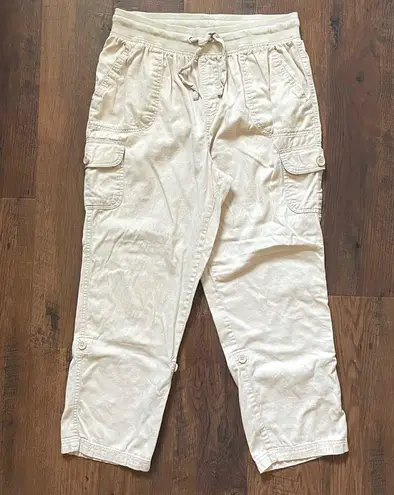 Woman Within  écru cargo pants, size 12W petite