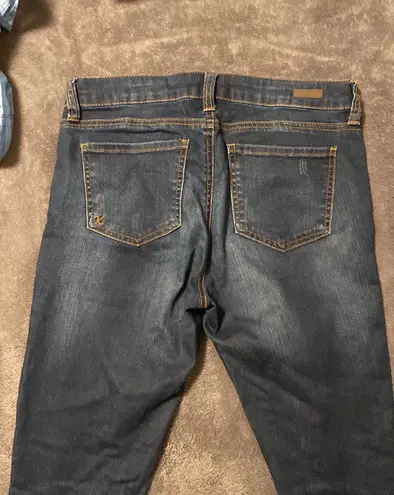 KUT from Kloth Connie ankle skinny in lightly distressed curved raw hem edition