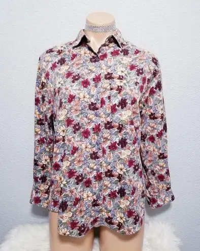 Westbound Vintage 80's 90's retro floral print button shirt blouse top SMALL