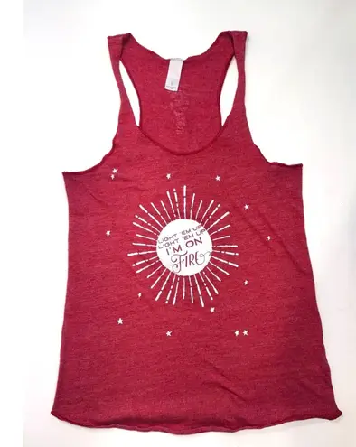 Light 'Em Up I'm On Fire Red Tank, Small, racerback, xtra soft eco