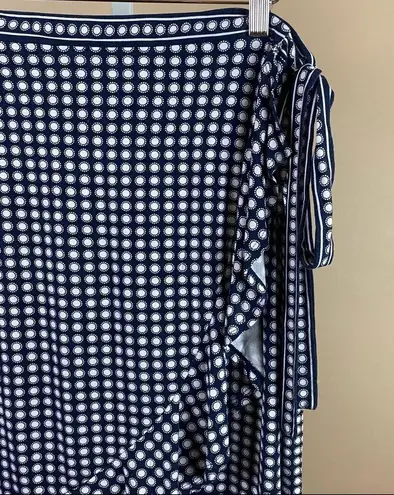 Max Studio Women’s  Size 32 Navy Blue Wrap Skirt Mod Retro Ruffle Layered - Image 11